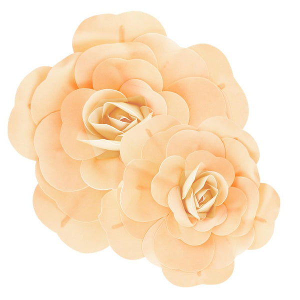 Rose Foam Wall Flowers, Taupe, Assorted Sizes, 2 Piece