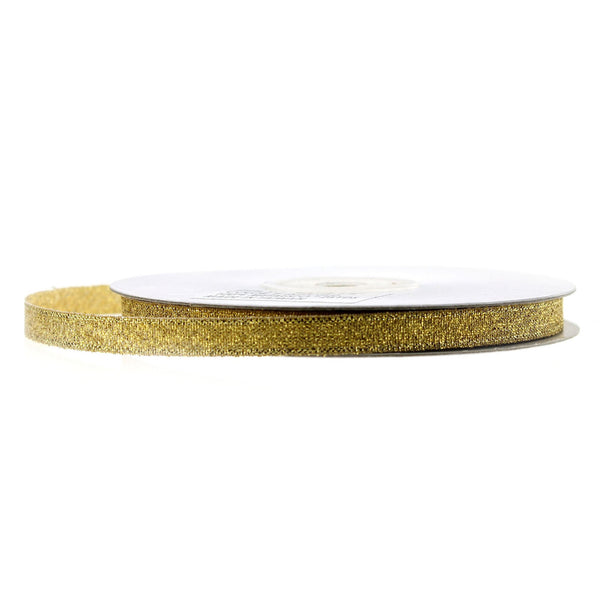Metallic Taffeta Christmas Ribbon, 3/8-inch, 25-yard, Gold