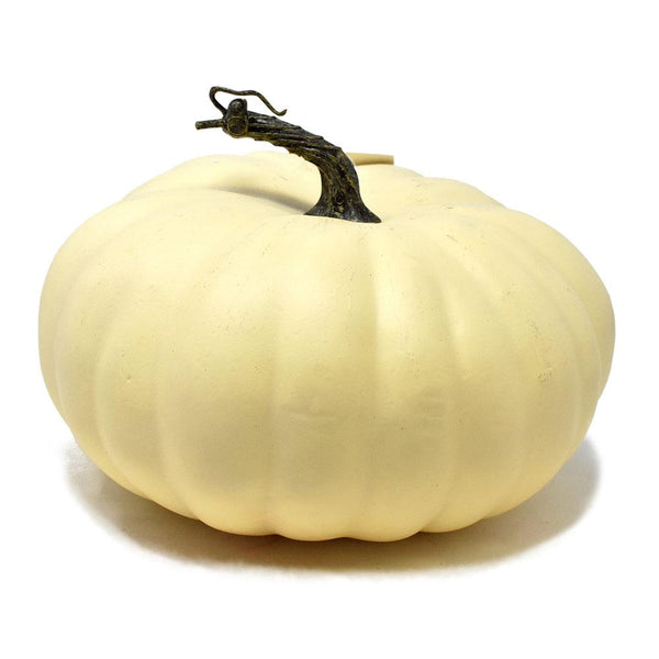 Fall Artificial Pumpkin Decorations, 7-Inch, Cream