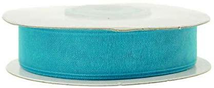 Sheer Organza Ribbon, 5/8-inch, 25-yard, Turquoise