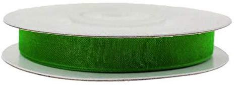 Sheer Organza Ribbon, 3/8-inch, 25-yard, Emerald Green