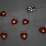 Wooden Heart Lights Garland, 2-1/2-Inch, 4-Feet