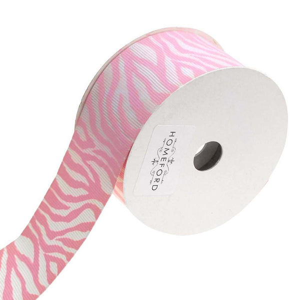 Zebra White Grosgrain Ribbon, 1-1/2-Inch, 4-Yard, Pink