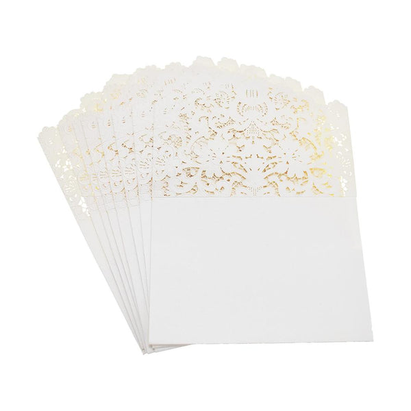 Flourished Accent Invitation Cards, Ivory, 7-1/4-Inch, 8-Piece