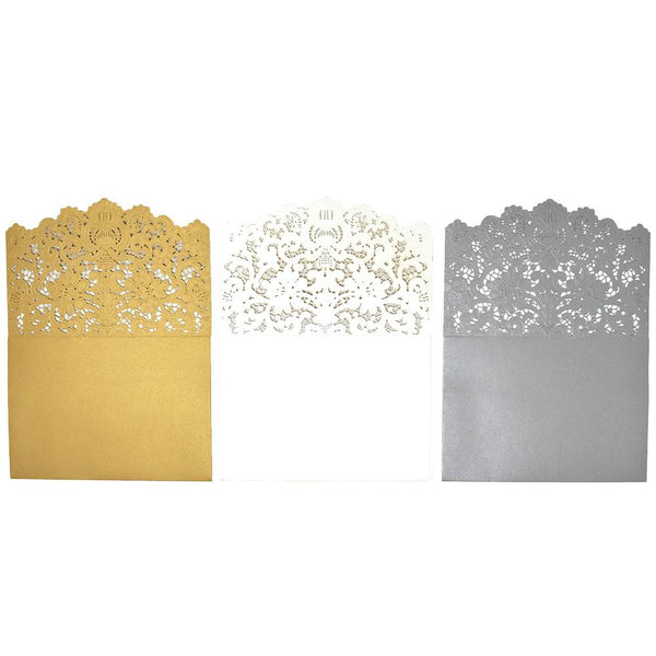 Flourished Accent Invitation Cards, 7-1/4-Inch, 8-Piece