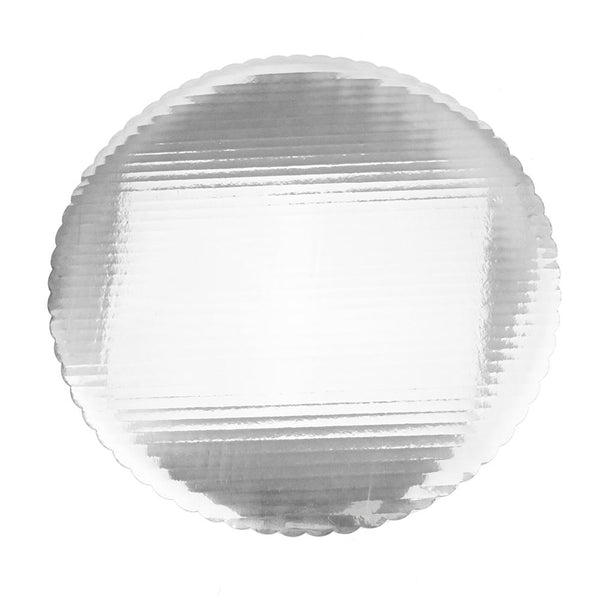 Round Scalloped Cake Circles, 14-Inch, 6-Count, Silver