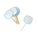 Gender Announcement Baby Shower Pick, 3-1/2-Inch, 12-Piece, Blue