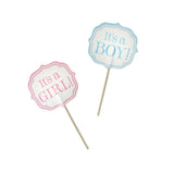 Gender Announcement Baby Shower Pick, 3-1/2-Inch, 12-Piece, Blue