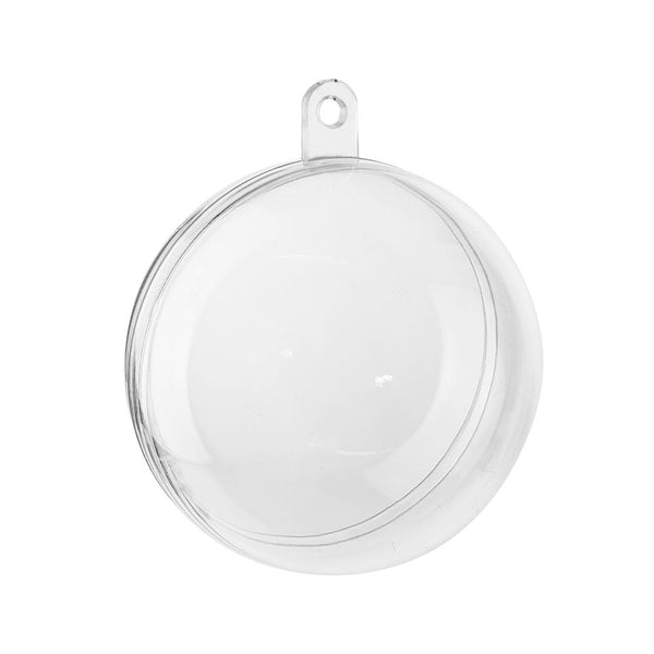 Fillable Plastic Clear Ball Ornament, 2-Inch, 12-Count
