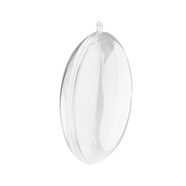 Fillable Plastic Clear Oval Ornament, 4-1/4-Inch, 12-Count