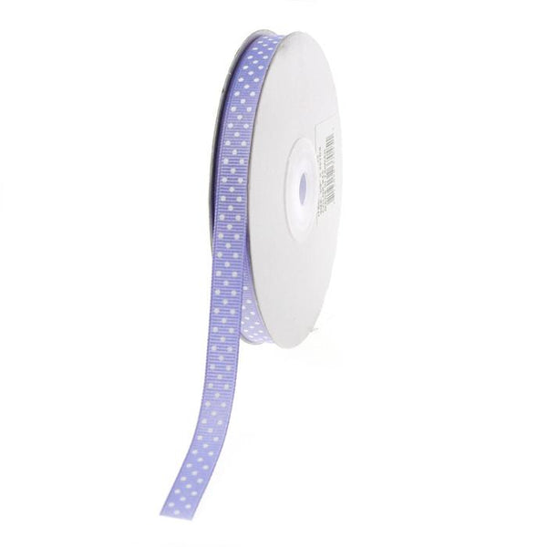 Swiss Dots Grosgrain Ribbon, 3/8-inch, 25-yard, Iris