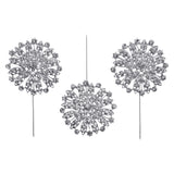 Dazzling Flower Rhinestone Pins, 4-1/4-Inch, 3-Count