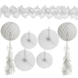 Tissue Garland, Fan, and Honeycomb Party Decorations, Assorted Sizes