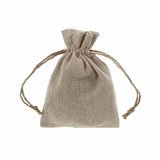 Natural Linen Favor Bags with Jute Drawstring, 12-Piece