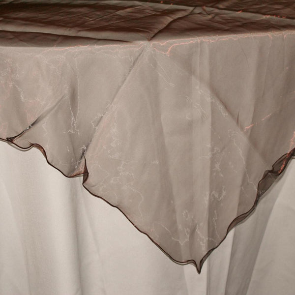 Organza Table Cover Overlay, 80-inch, Brown