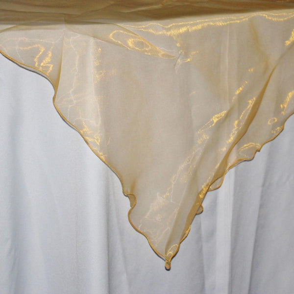 Organza Table Cover Overlay, 80-inch, Gold