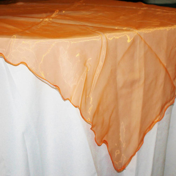 Organza Table Cover Overlay, 80-inch, Orange