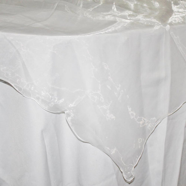 Organza Table Cover Overlay, 80-inch, White