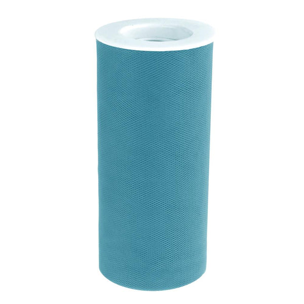 Tulle Spool Roll Fabric Net, 6-Inch, 25 Yards, Aqua