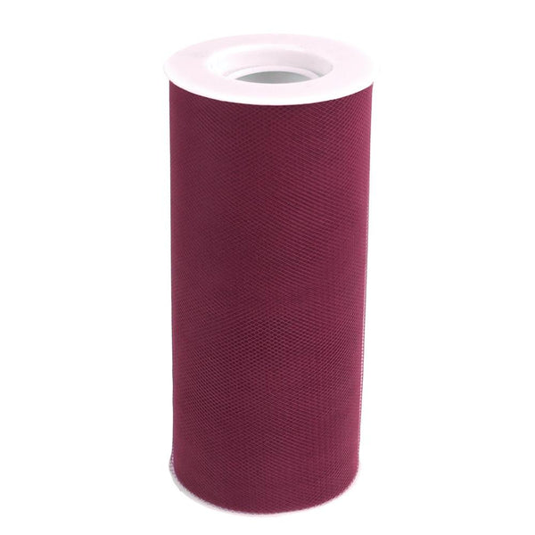 Tulle Spool Roll Fabric Net, 6-Inch, 25 Yards, Burgundy