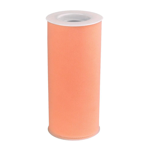 Tulle Spool Roll Fabric Net, 6-Inch, 25 Yards, Peach