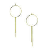 Hoop with Bar Fringe Earrings, 3-Inch