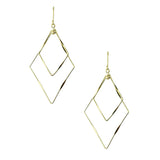 Geometrical Diamond Shaped Drop Dangle Earrings, 2-Inch
