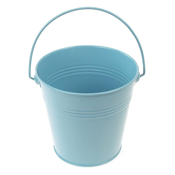 Metal Pail Bucket Party Favor, 5-Inch, Light Blue