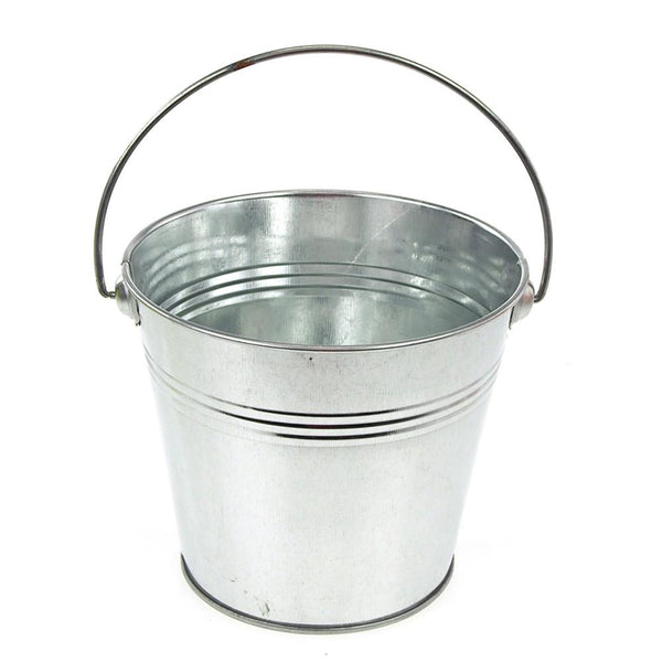 Metal Pail Bucket Party Favor, 5-Inch, Silve