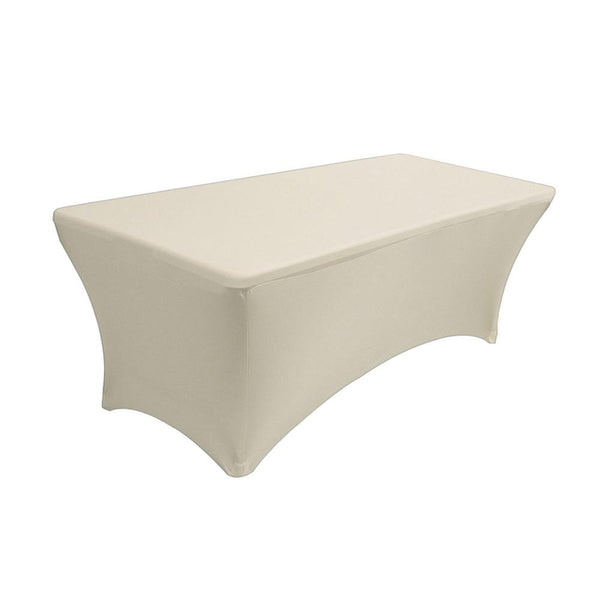 Rectangular Spandex Table-Cloth Cover, 6-Feet, Ivory