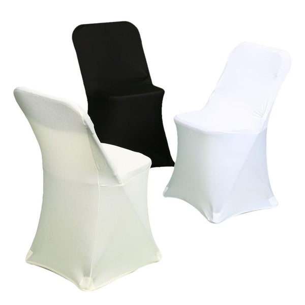 Ivory Spandex Party Event Folding Chair Cover