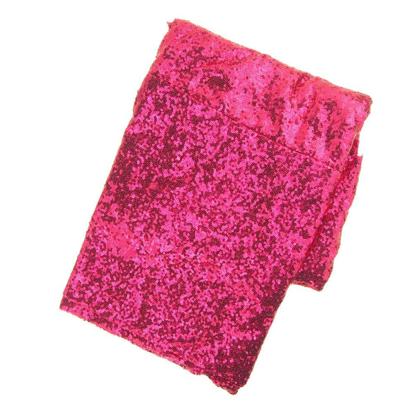 Sparkling Sequins Square Fabric Table Overlay, Fuchsia, 72-Inch x 72-Inch