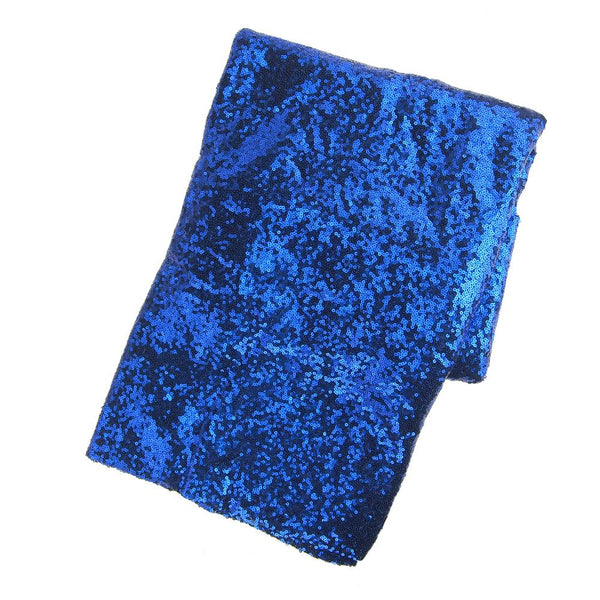 Sparkling Sequins Square Fabric Table Overlay, Royal Blue, 72-Inch x 72-Inch