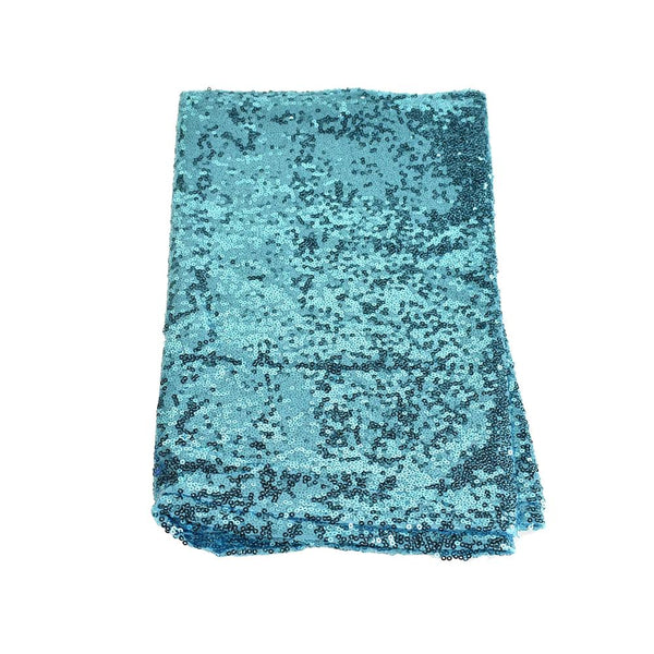 Sparkling Sequins Fabric Table Runner, 14-Inch x 108-Inch, Blue
