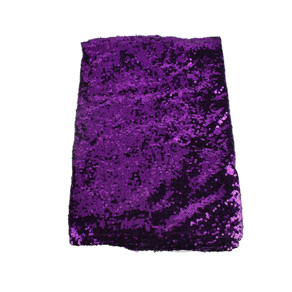 Sparkling Sequins Fabric Table Runner, 14-Inch x 108-Inch, Purple
