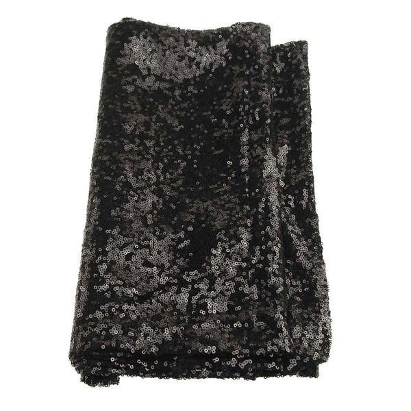 Sparkling Sequins Fabric Table Runner, 14-Inch x 108-Inch, Black