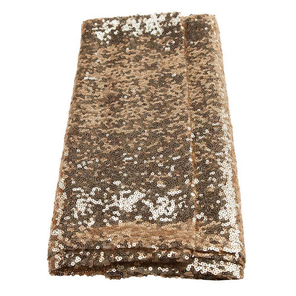 Sparkling Sequins Fabric Table Runner, 14-Inch x 108-Inch, Champagne