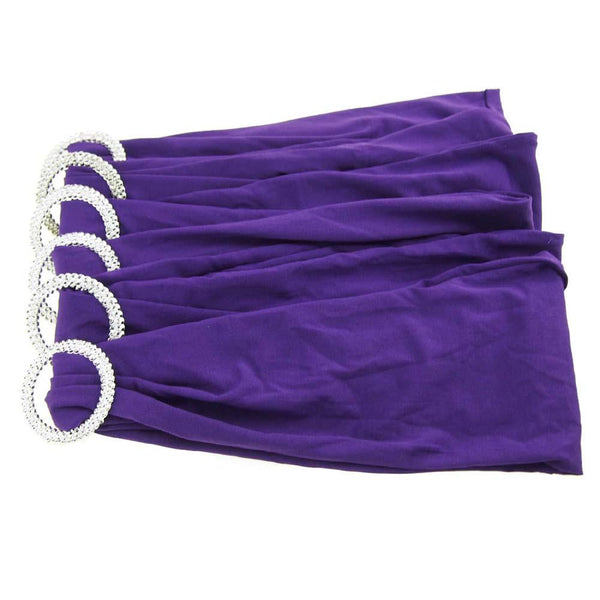 Spandex Chair Sash with Buckles, 13-Inch, 6-Piece, Purple