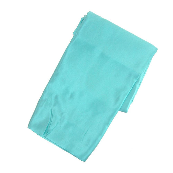 Satin Fabric Table Cover Overlay, Aqua, 72-Inch x 72-Inch