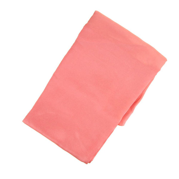 Satin Fabric Table Cover Overlay, Coral, 72-Inch x 72-Inch