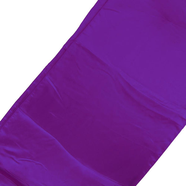 Satin Fabric Table Runner, Purple, 14-Inch x 108-Inch