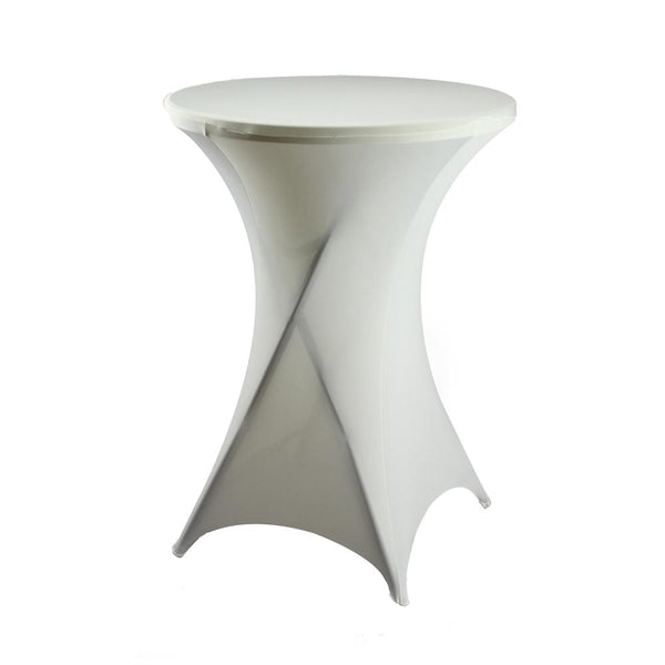 Round Spandex Cocktail Table Cover, 31-Inch, Ivory