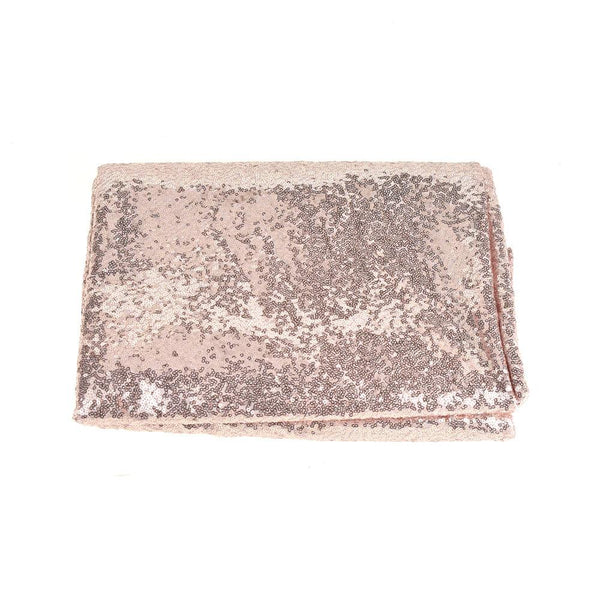 Round Sequin Tablecloth Cover, Rose Gold, 108-Inch