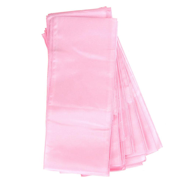 Satin Chair Bow Sash, 6-Inch x 9-Feet, 6 Count, Pink