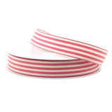 Striped Cotton Ivory Ribbon, 7/8-Inch, 25 Yards