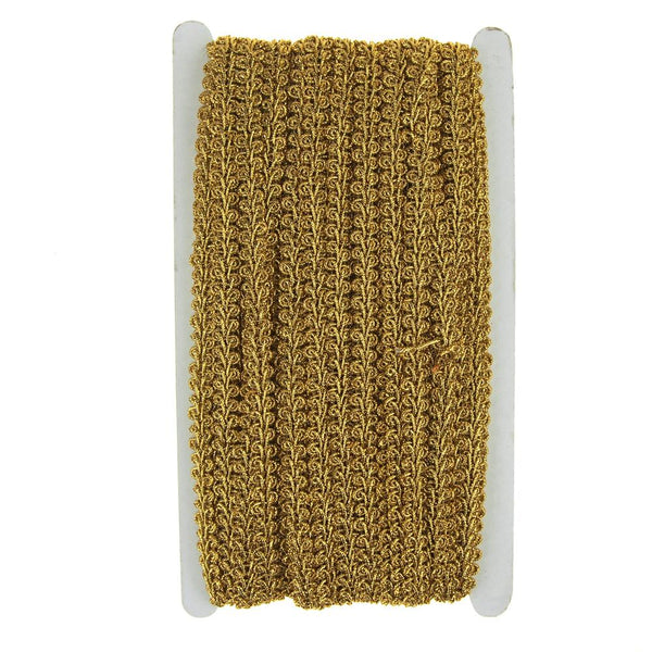 Metallic Fabric Swirl Trim, Gold, 10mm, 20-Yards