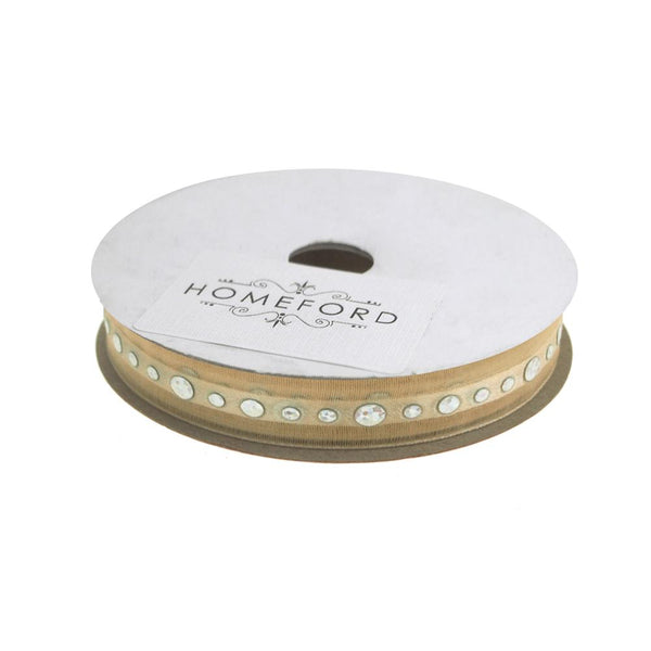 Circle Bling Center Sheer Ribbon, 5/8-Inch 3 Yards, Ivory