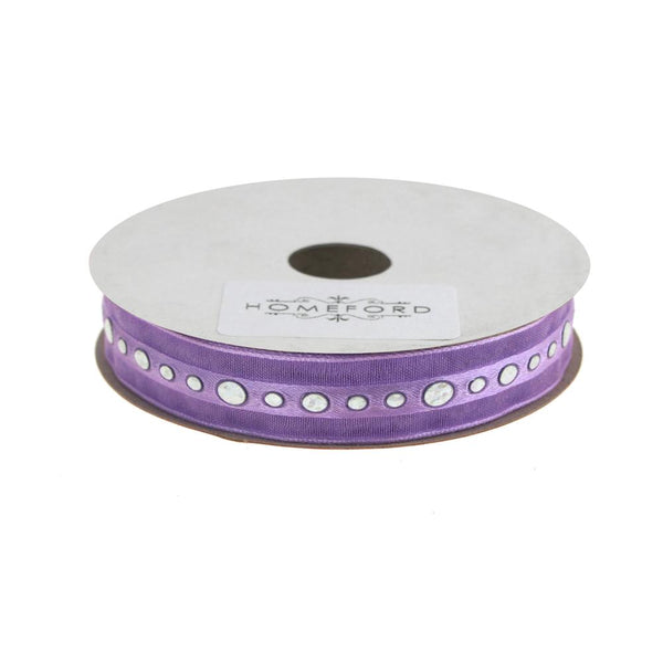 Circle Bling Center Sheer Ribbon, 5/8-Inch 3 Yards, Lilac