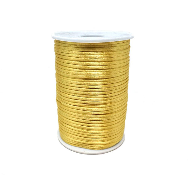 Satin Rat Tail Cord Ribbon Chinese Knot, 1/16-Inch, 100-Yard, Gold
