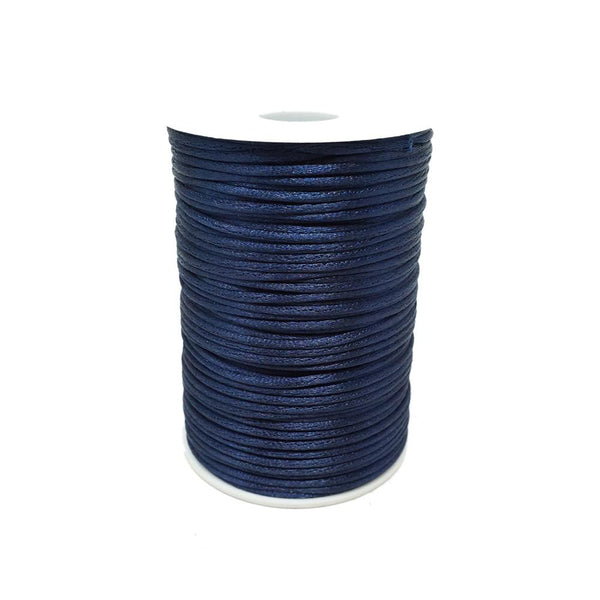 Satin Rat Tail Cord Ribbon Chinese Knot, 1/16-Inch, 100-Yard, Navy Blue